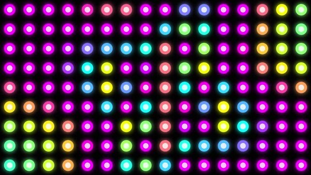 Colorful LED dot matrix light wall background animation
