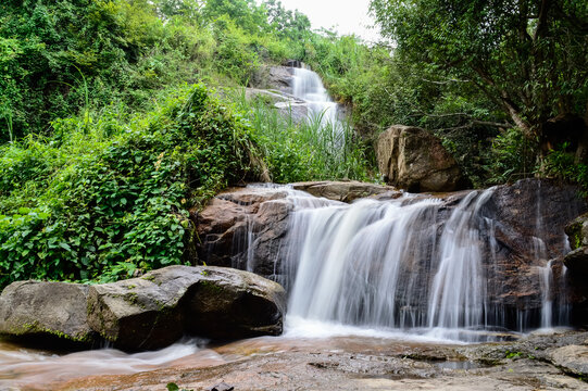 Chang Kien Waterfall in the rainy season at Doi Suthep-Pui National Park, Chiangmai, Northern Thailand