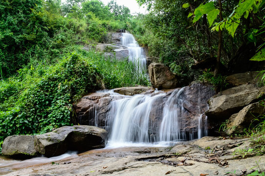 Chang Kien Waterfall in the rainy season at Doi Suthep-Pui National Park, Chiangmai, Northern Thailand