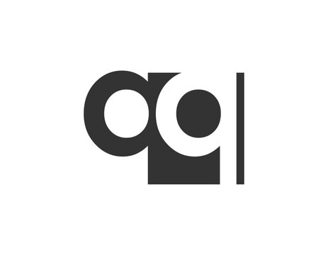 QQ creative geometric initial based modern and minimal logo. Letter q q trendy fonts.