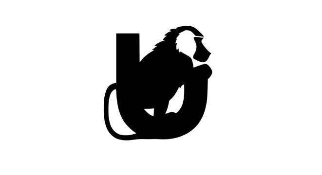 Black and white lion logo design with letter L.