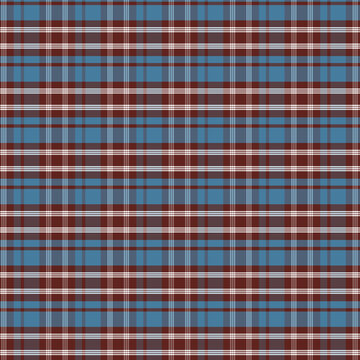 Classic Blue Brown Plaid Seamless Pattern White Line Texture