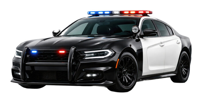 PNG Sleek police car with lights