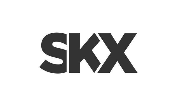 SKX logo design template with strong and modern bold text. Initial based vector logotype featuring simple and minimal typography. Trendy company identity.