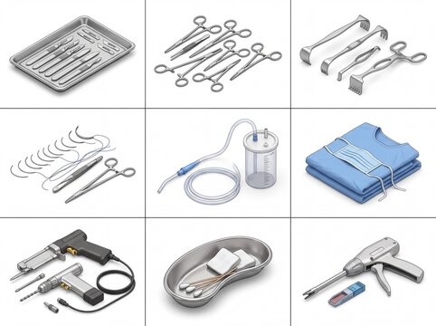 Comprehensive collection of professional surgical instruments set
