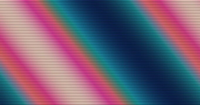 Diagonal coral and teal light streaks forming smooth gradient bands with fine horizontal line texture