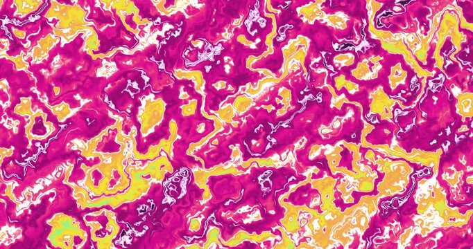 Abstract fluid marble texture with magenta, yellow and white organic cell like patterns