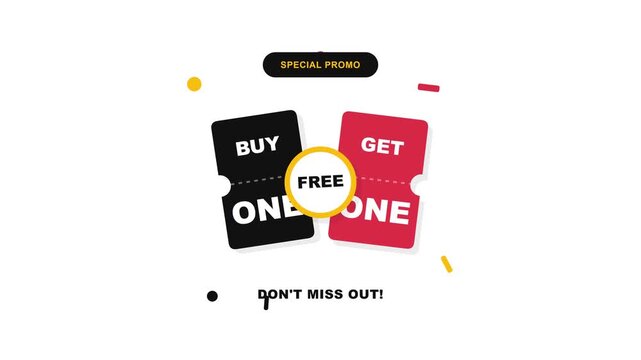 Modern Buy One Get One Free Promotional Graphic Design for Marketing Campaigns with Minimalist Style and Bold Typography for Retail Sales Events
