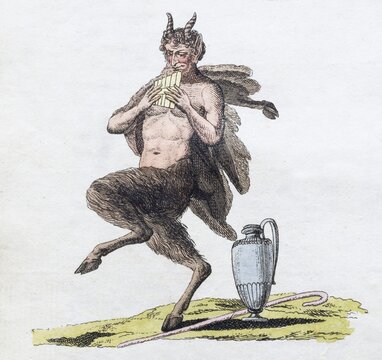 Satyr, hand-coloured copperplate engraving from Friedrich Justin Bertuch's picture book for children, Vienna 1801