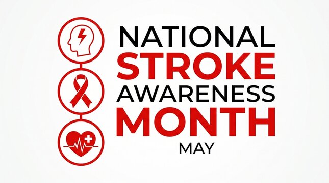 National stroke awareness month may vector icon