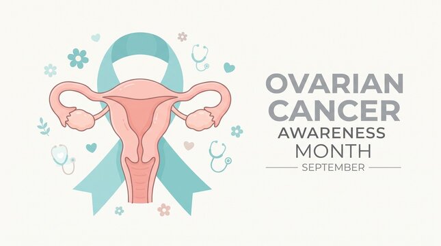 Ovarian cancer awareness illustration for september