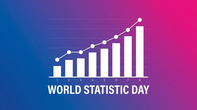World statistics day growth chart with bars and line