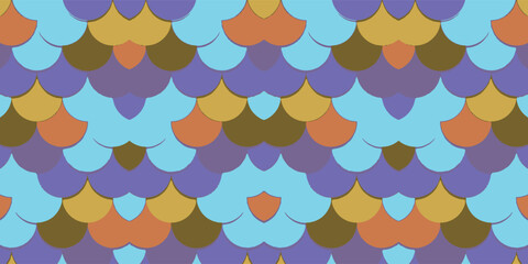 Colorful Fish Scale Pattern with Bright Shades. © Asin