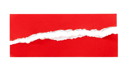 Obraz premium Bright red paper sheet with diagonal torn edge revealing white space background diagonal material cardboard creative