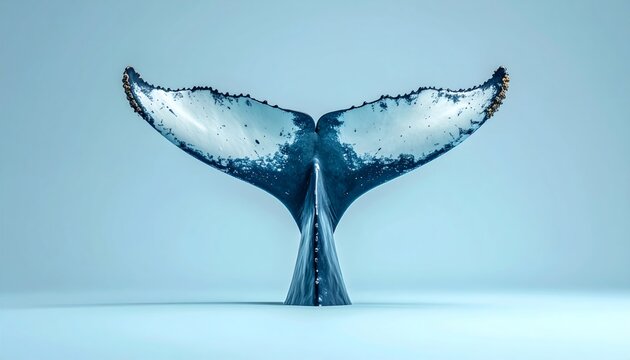 Blue whale tail fluke | Majestic ocean life symbol | Minimalist art