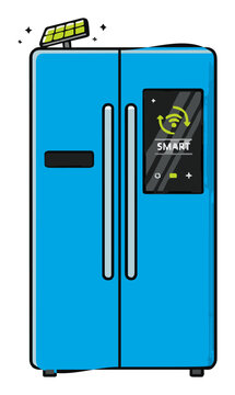 Smart Refrigerator Appliance Flat Vector Icon Isolated. Generative AI