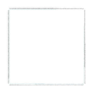 Square frame with a fine textured border is isolated on a plain transparent background.