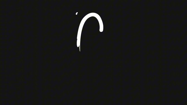 Two-dimensional fluid writing 26 English letters video material