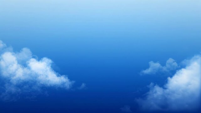 Serene expanse of natures blue sky with fluffy white clouds, breathtaking atmosphere on horizon. This peaceful weather display evokes tranquility, freedom, and hope, vast, inspiring outlook