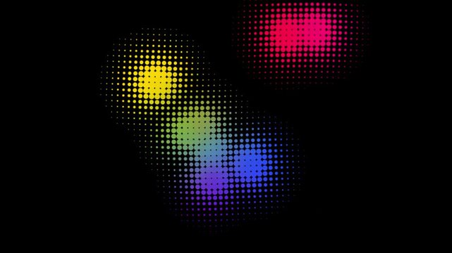 Colorful Halftone Circles Abstract Motion Background