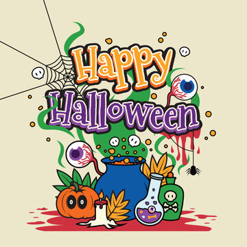 Happy Halloween Scary Season Illustration