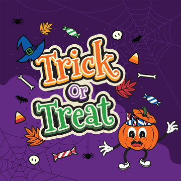 Happy Halloween Trick or Treat Illustration