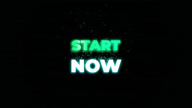 Glitched Start Now Typography Motion Graphic Animation