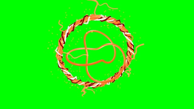 Magical Fire Ring Portal with Swirling Energy Loop on Green Screen