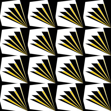 Fan Abstract Geometric Art Deco Style Pattern Background