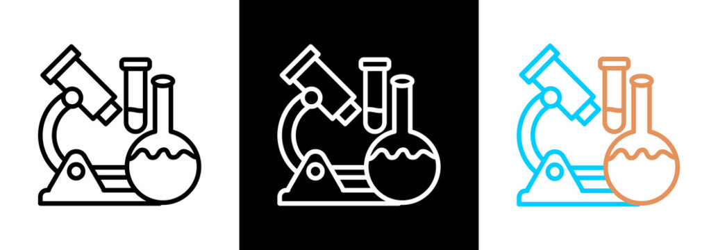 Laboratory on white and black background