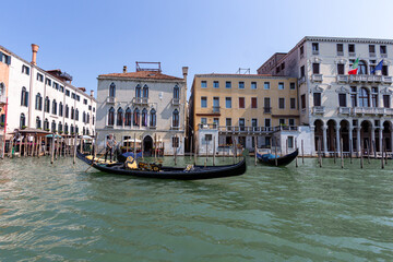 Gondola Traghetto di Santa Sofia in the Grand Canal in Venice Italy © Luiz Barrionuevo