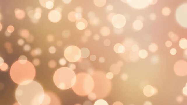 Premium abstract background with soft peach and cream diffused highlights floating across layered depth, creating a warm uplifting ambience with gentle seamless looping motion.
