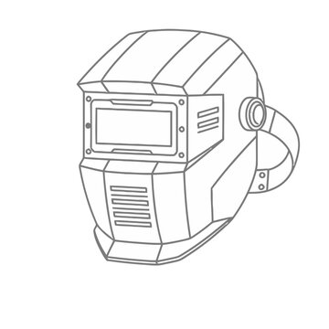 Welding helmet line art