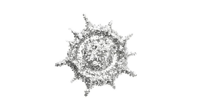 Christmas platelet cell illustration made of festive pine branches and holiday ornaments.