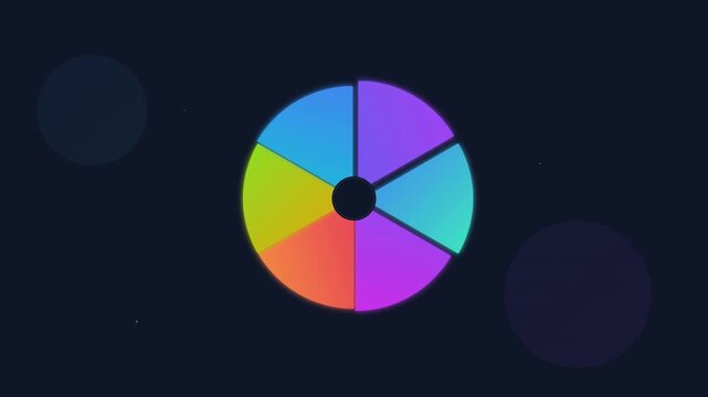animating colorful pie chart for data and analytics