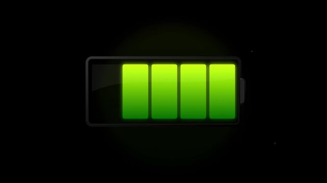 battery charge energy power animation vibrant green black