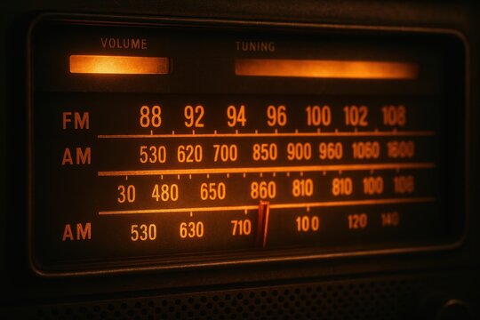 Vintage radio displaying am fm frequency dial