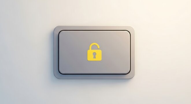 Wall light switch with security lock icon display