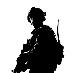 Obraz premium Vector Military Soldier silhouette template illustration
