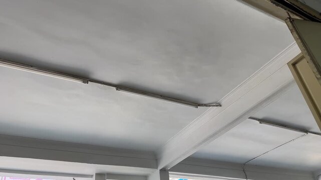 White Room Ceiling Plaster Gypsum Board Texture With Light Shadow