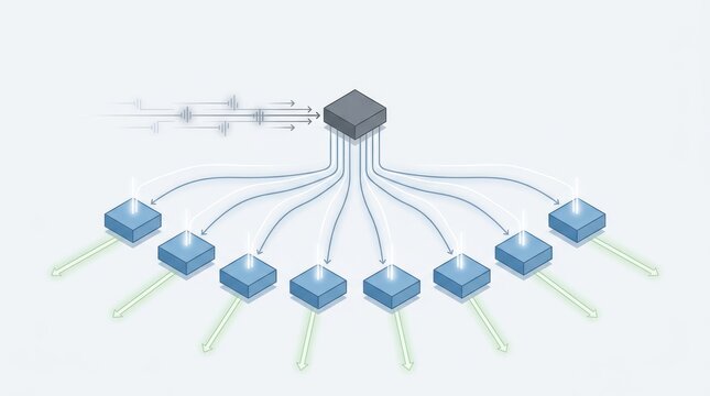 Distributed database architecture with primary service handling writes and replica nodes scaling read traffic, workload routing and scalable network infrastructure with copy space