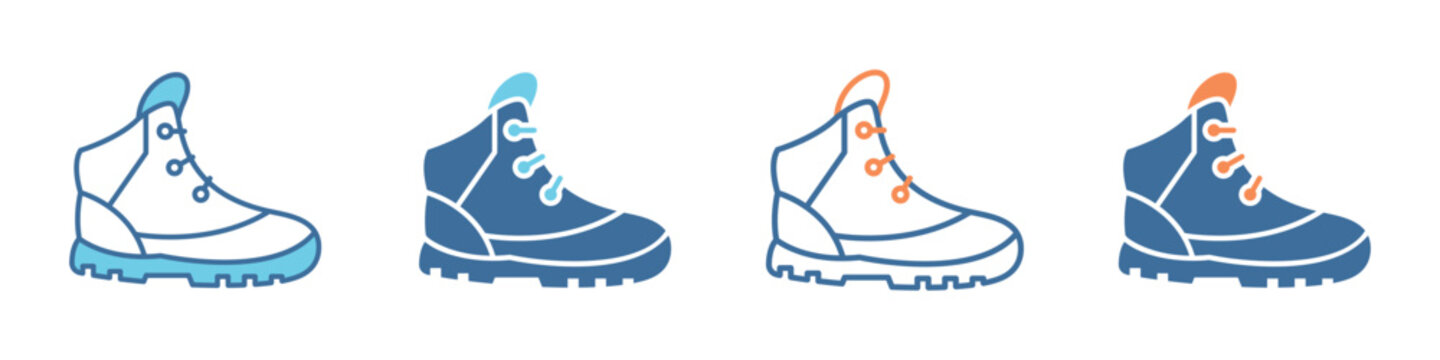 Hiking Boots Icon Set Multiple Style Collection