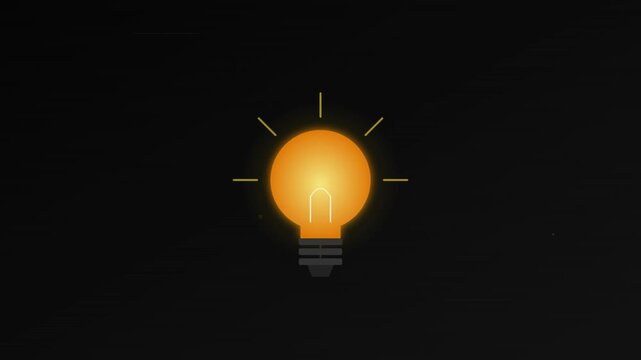 blinking lightbulb idea innovation creative icon animation