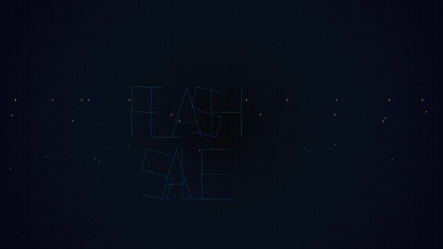 Dynamic glowing text display advertising a limited time flash sale promotion