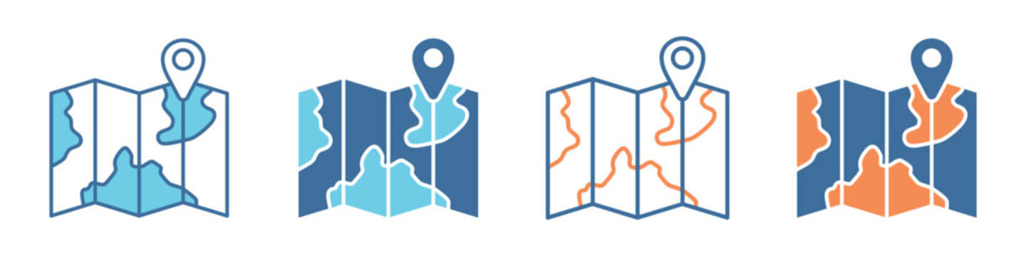 Map Icon Set Multiple Style Collection