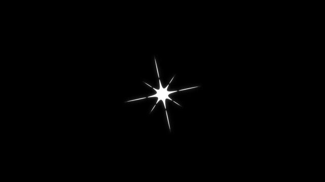 Cartoon star shining starburst, Blinking retro vector stars and dots, Twinkling starry night sky, Looping animation 4k, Stars shine effect background animation twinkle festive, black screen