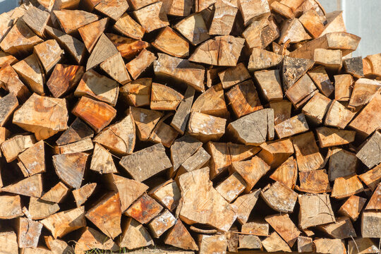 background of firewood stack