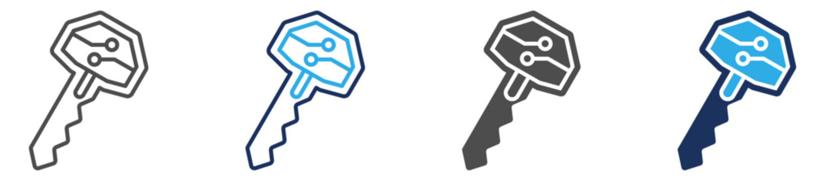 public key icon set multi concept