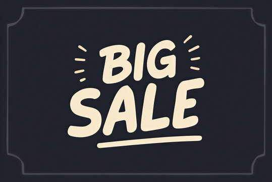 Big Sale hand drawn lettering on dark background for retail marketing and promotional events