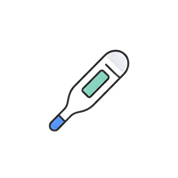 Digital Thermometer Vector Illustration for Medical Healthcare and Temperature Check Isolated on White Background